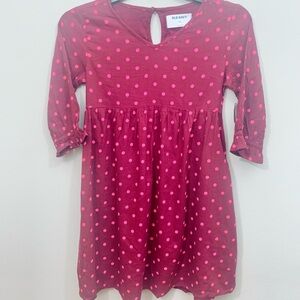 Old Navy | Girls Burgundy Dress | Pink Polka Dots | size 8 | NWT